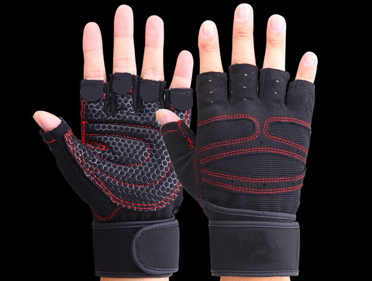 Pro gym gloves padded palm weightlifting gloves