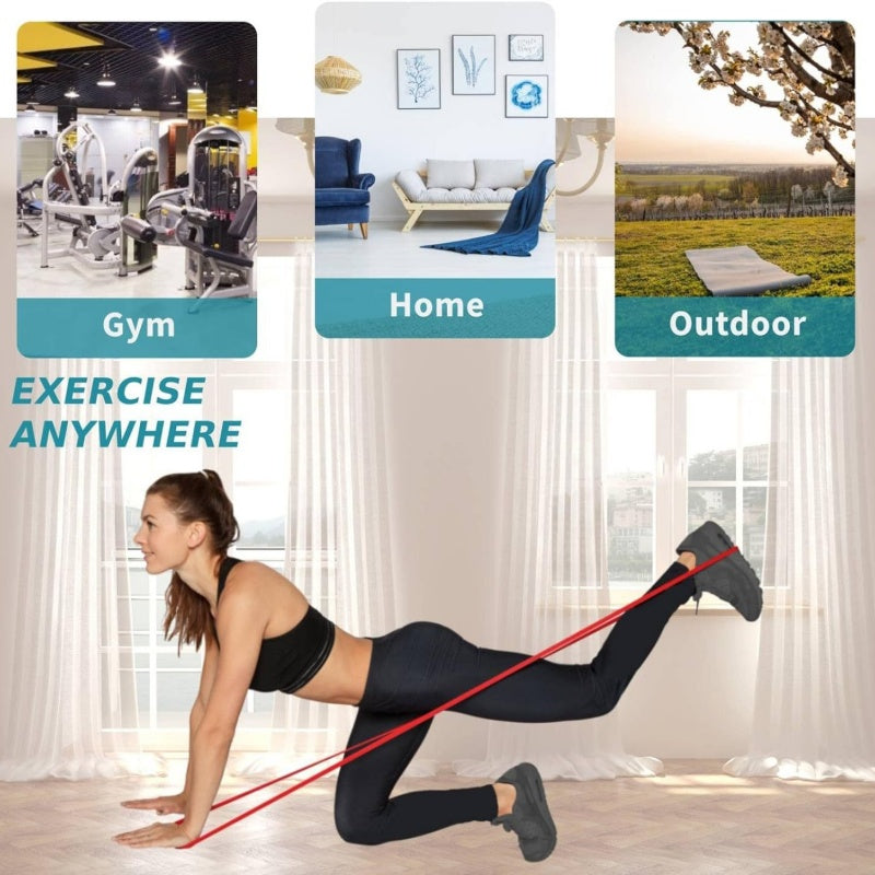 Resistance band loop with door anchor and handles