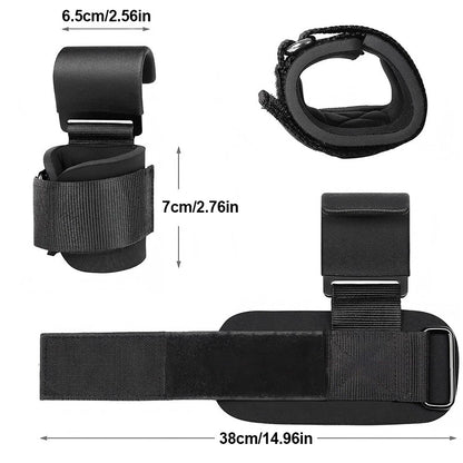 Weightlifting hooks pair on white background