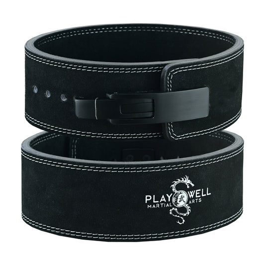Pro powerlifting belt nubuck leather lever clasp